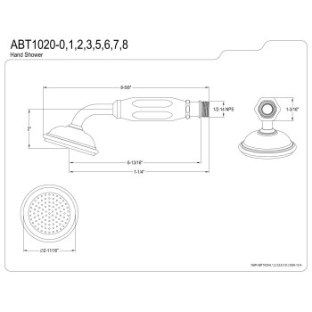 Kingston Brass Abt10201 Vintage Hand Shower Head Polished Chrome