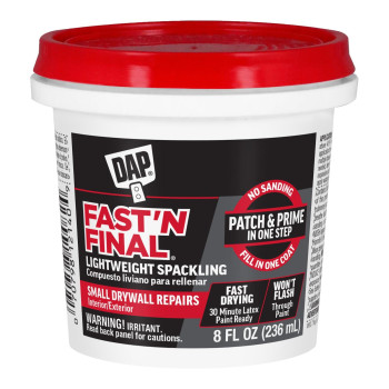 Dap 12140 Fast N Final Interior Exterior Spackle 12Pint White 8 Fl Oz Pack Of 1