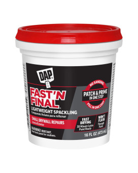 Dap 12141 Fastn Final Spackling Interior And Exterior White 16 Fl Oz Pack Of 1