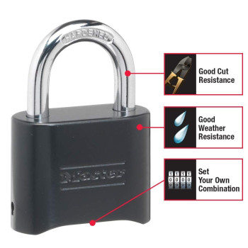 Master Lock 178D Set Your Own Combination Lock 1 Pack Black