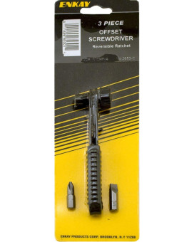 Enkay 3653 Offset Ratcheting Screwdriver Set Carded 3Piece