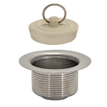 Ezflo Stainless Steel Laundry Tray Plug With Rubber Stopper Strainer Heavyduty Sink Stopper For Bathtub Or Bathroom 30041