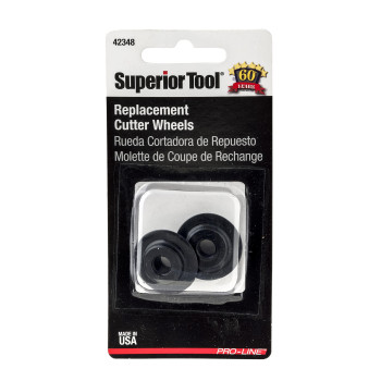 Superior Tool 42348 Replacement Cutter Wheels Cu Iron Steelpipe Cutter Replacement Wheels For St 2000Two Pack Black