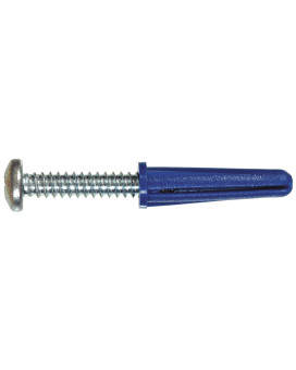 The Hillman Group 41400 Blue Ribbed Plastic Anchors 68X34 Pla