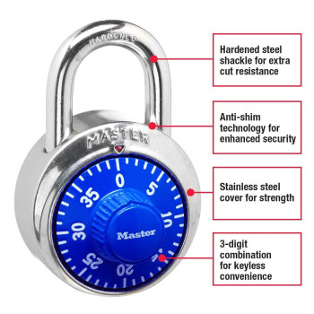 Master Lock 1505D Locker Lock Combination Padlock 1 Pack Colors May Vary