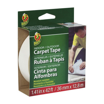 Duck Brand Indooroutdoor Carpet Tape 141Inch X 42 Feet White 286373