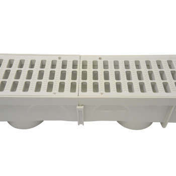 Nds 864G 5Inch Pro Series Channel Drain Kit 512Inch X 3938Inch Deep Profile Channel Includes Two Gray Plastic Grates E