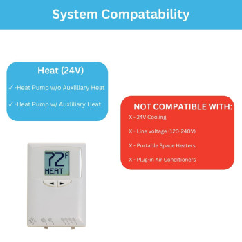 Lux Pro Psdh121B Nonprogrammable Thermostat Heat Pump Only 2 Heat 1 Cool Batteries Included