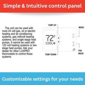 Lux Pro Psd111B Nonprogrammable Thermostat For Home Use 1 Heat 1 Cool