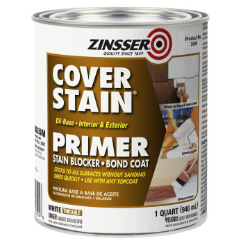 Rustoleum Zinsser 03504 Cover Stain Interiorexterior Oil Primer Sealer 1Quart White