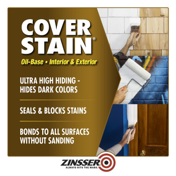 Rustoleum Zinsser 03504 Cover Stain Interiorexterior Oil Primer Sealer 1Quart White