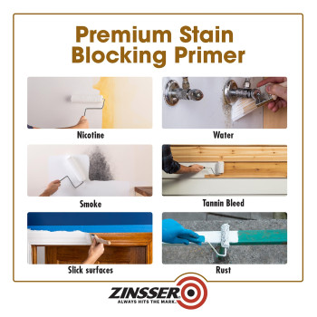 Rustoleum Zinsser 03504 Cover Stain Interiorexterior Oil Primer Sealer 1Quart White