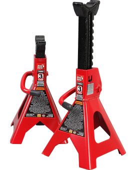 Big Red T43202 Torin Heavy Duty Steel Jack Stands 3 Ton 6 000 Lb Capacity Car Lifting Stand 1 Pair Not Suitable For Suv Truc