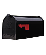 Gibraltar Mailboxes Elite Medium Capacity Galvanized Steel Black Postmount Mailbox E1100B00