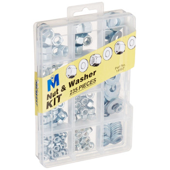 Midwest Fastener 14997 Nut Washer Assortment Kit 235 Piece 12