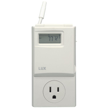 Lux Win100 Programmable 52 Day Thermostat Plugin Line Voltage Batteries Included