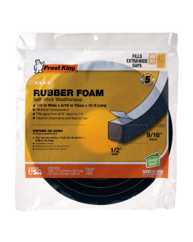 Frost King Available R930H Sponge Rubber Foam Tape 916Inch Black 12 W 916 T