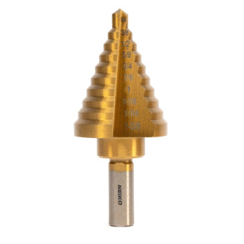 Neiko 10194A Titanium Step Drill Bit Highspeed Alloysteel Bit Hole Expander For Wood And Metal 10 Step Sizes From 14 Inch