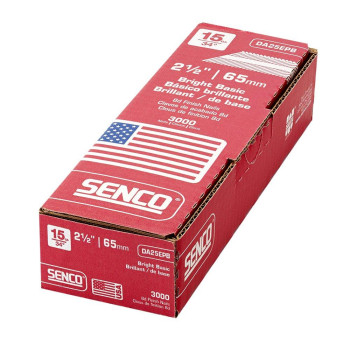 Senco Da25Epb 15 Gauge By 212 Inch Length Bright Basic Finish Nail 3 000 Per Box