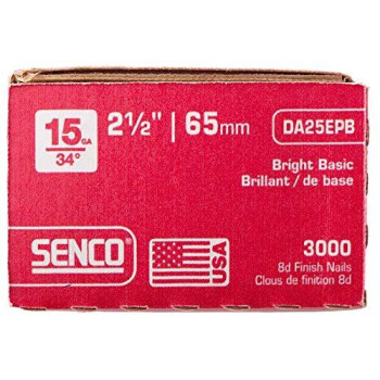 Senco Da25Epb 15 Gauge By 212 Inch Length Bright Basic Finish Nail 3 000 Per Box