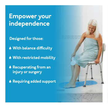 Carex Shower Chair With Back Bath Chair And Shower Seat For Elderly Handicap And Disabled 350Lbs Easy Assembly