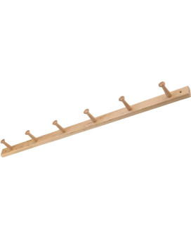 Idesign Wood Wall Mount Coat Rack With 6 Pegs For Mudroom Entryway Kitchen Closet And More 323 X 28 X 15 Natural W