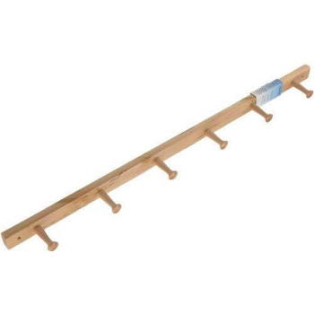 Idesign Wood Wall Mount Coat Rack With 6 Pegs For Mudroom Entryway Kitchen Closet And More 323 X 28 X 15 Natural W