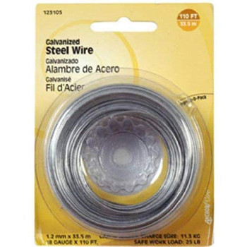 The Hillman Group 123105 Galvanized Steel Wire 110Feet Pack Of 1 Silver