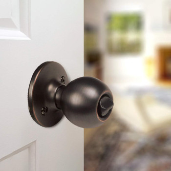 Design House 791590 Ball 2Way Adjustable Privacy Door Knob Oil Rubbed Bronze 1Pack