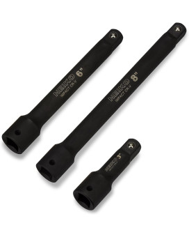 Neiko 00237A 12Inchdrive Impact Extensionbar Set Made With Crv Steel 3Inch 6Inch And 8Inch Sizes 3Piece Set