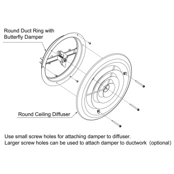 Accord Abcdbrd08 Ceiling Damper With Round Butterfly Design 8Inch Brown