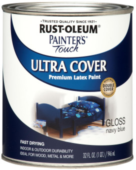 Rustoleum Brush On Paint 1922502 Painters Touch Latex 1Quart Acrylic Pack Of 1 Gloss Navy Blue 32 Fl Oz