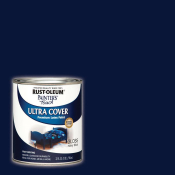 Rustoleum Brush On Paint 1922502 Painters Touch Latex 1Quart Acrylic Pack Of 1 Gloss Navy Blue 32 Fl Oz