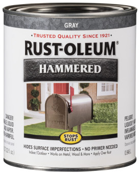 Rustoleum 7214502 Stops Rust Hammered Finish Paint Quart Gray 32 Fl Oz Pack Of 1