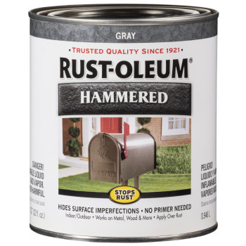 Rustoleum 7214502 Stops Rust Hammered Finish Paint Quart Gray 32 Fl Oz Pack Of 1