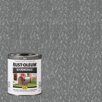 Rustoleum 7214502 Stops Rust Hammered Finish Paint Quart Gray 32 Fl Oz Pack Of 1