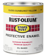 Rustoleum Enamel 7747502 Stops Rust Brush On Paint Quart Gloss Sunburst Yellow 1 Quarts Pack Of 1