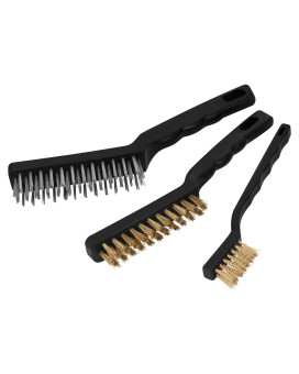 Performance Tool W1149 3Piece Brass And Stainlesssteel Wire Brush Set