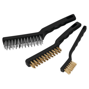 Performance Tool W1149 3Piece Brass And Stainlesssteel Wire Brush Set