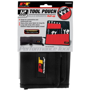 Performance Tool W88990 Heavy Duty Nylon 12 Pocket Tool Pouch With Velcro Fastener And Color Sleeve Ideal For Automotive And Mo