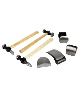 Performance Tool W1007Db 7Piece Auto Body Repair Kit With Carbon Steel Hammer Heads And Dollies On Wood Handles