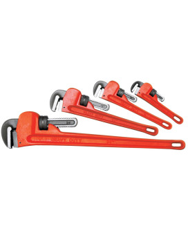 Performance Tool W1136 4Pc Heavyduty Adjustable Straight Pipe Wrench 8 10 14 24Inch