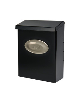 Gibraltar Mailboxes Designer Locking Medium Capacity Galvanized Steel Black Wallmount Mailbox Dvk00000