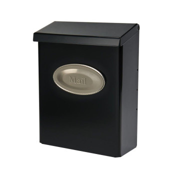 Gibraltar Mailboxes Designer Locking Medium Capacity Galvanized Steel Black Wallmount Mailbox Dvk00000