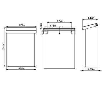 Gibraltar Mailboxes Designer Locking Medium Capacity Galvanized Steel Black Wallmount Mailbox Dvk00000