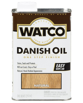 Rustoleum Natural Watco 242218 Danish Oil Wood Finish Low Voc Quart