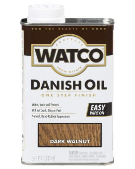 Watco 242221 Danish Oil Wood Finish Low Voc Pint Dark Walnut