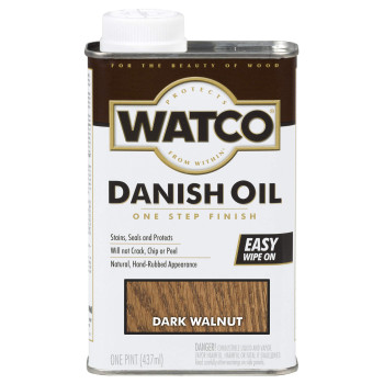 Watco 242221 Danish Oil Wood Finish Low Voc Pint Dark Walnut