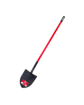 Bully Tools 92515 12Gauge Round Point Shovel With Fiberglass Long Handle