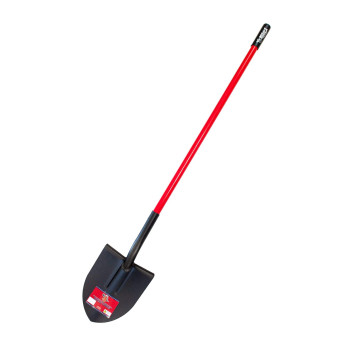 Bully Tools 92515 12Gauge Round Point Shovel With Fiberglass Long Handle